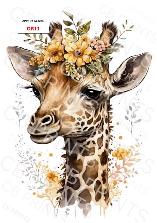 Giraffe Decoupage Print GR11 | Mulberry Paper
