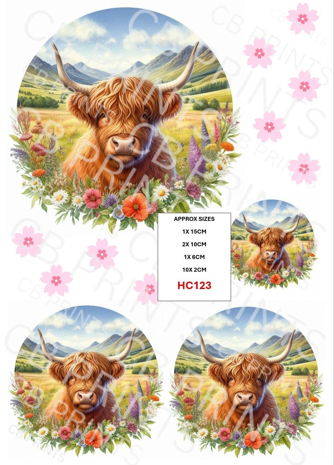 Highland Cow Decoupage Print HC123 | Mulberry Paper
