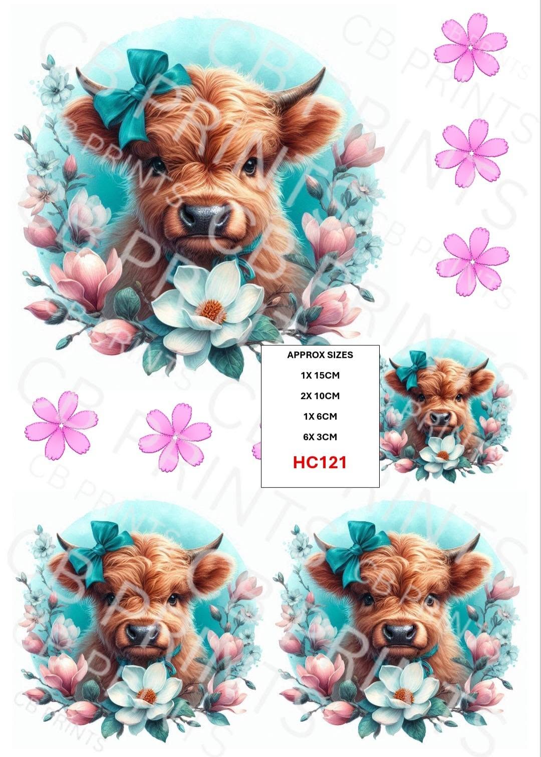 Highland Cow Decoupage Print HC121 | Mulberry Paper