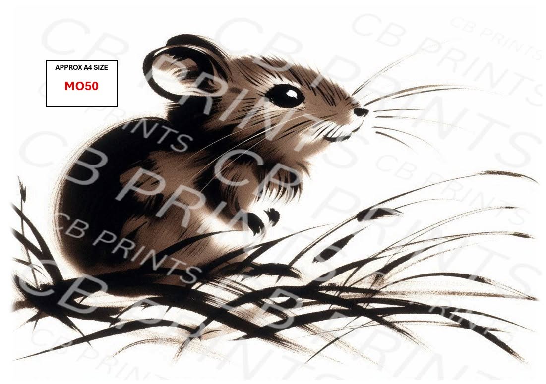 Oriental style Mouse Decoupage Paper MO50 – Mulberry Paper Print