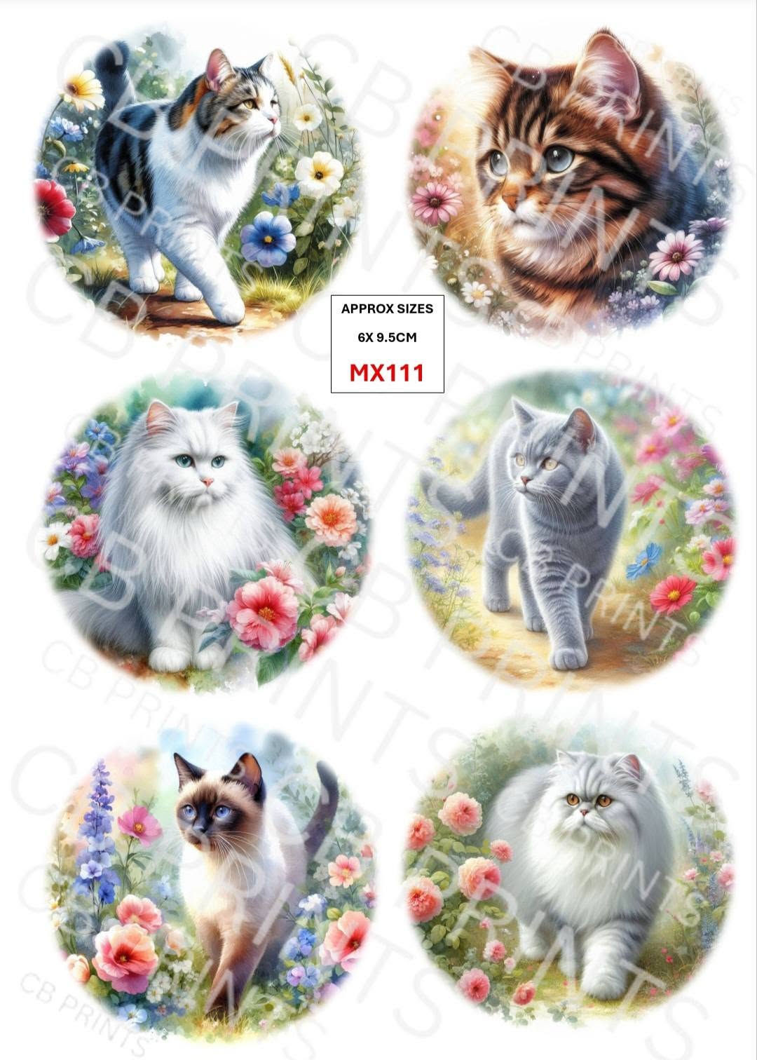 Cat Decoupage Paper MX111 – Mulberry Paper Print