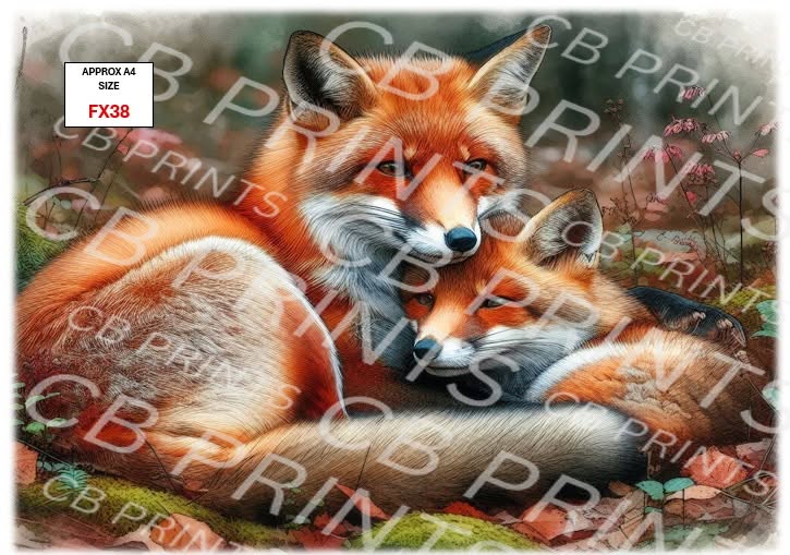 Fox Decoupage Print FX38 | Mulberry Paper