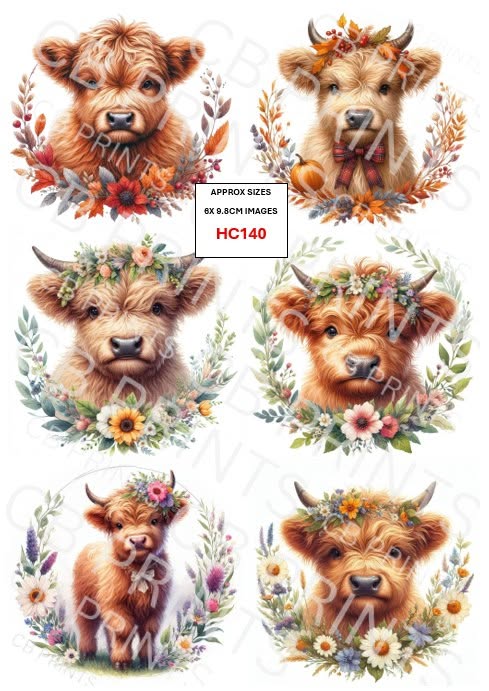 Highland Cow Decoupage Print HC140 | Mulberry Paper