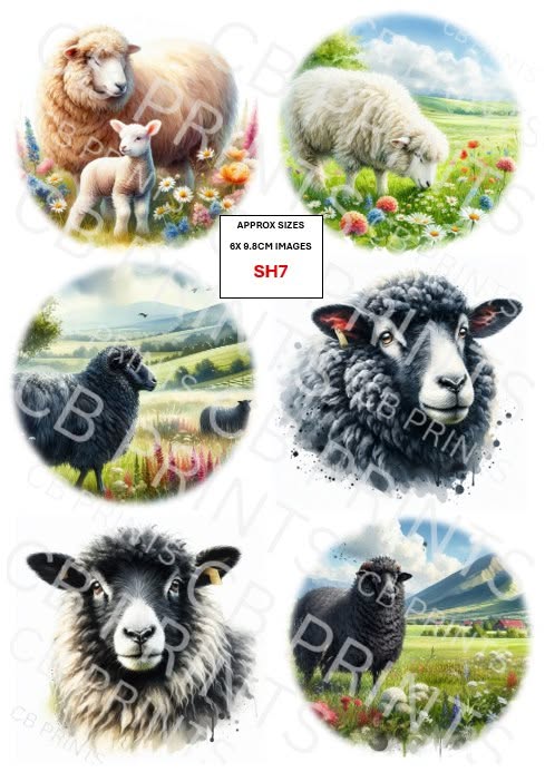 Sheep Decoupage Print SH7 | Mulberry Paper