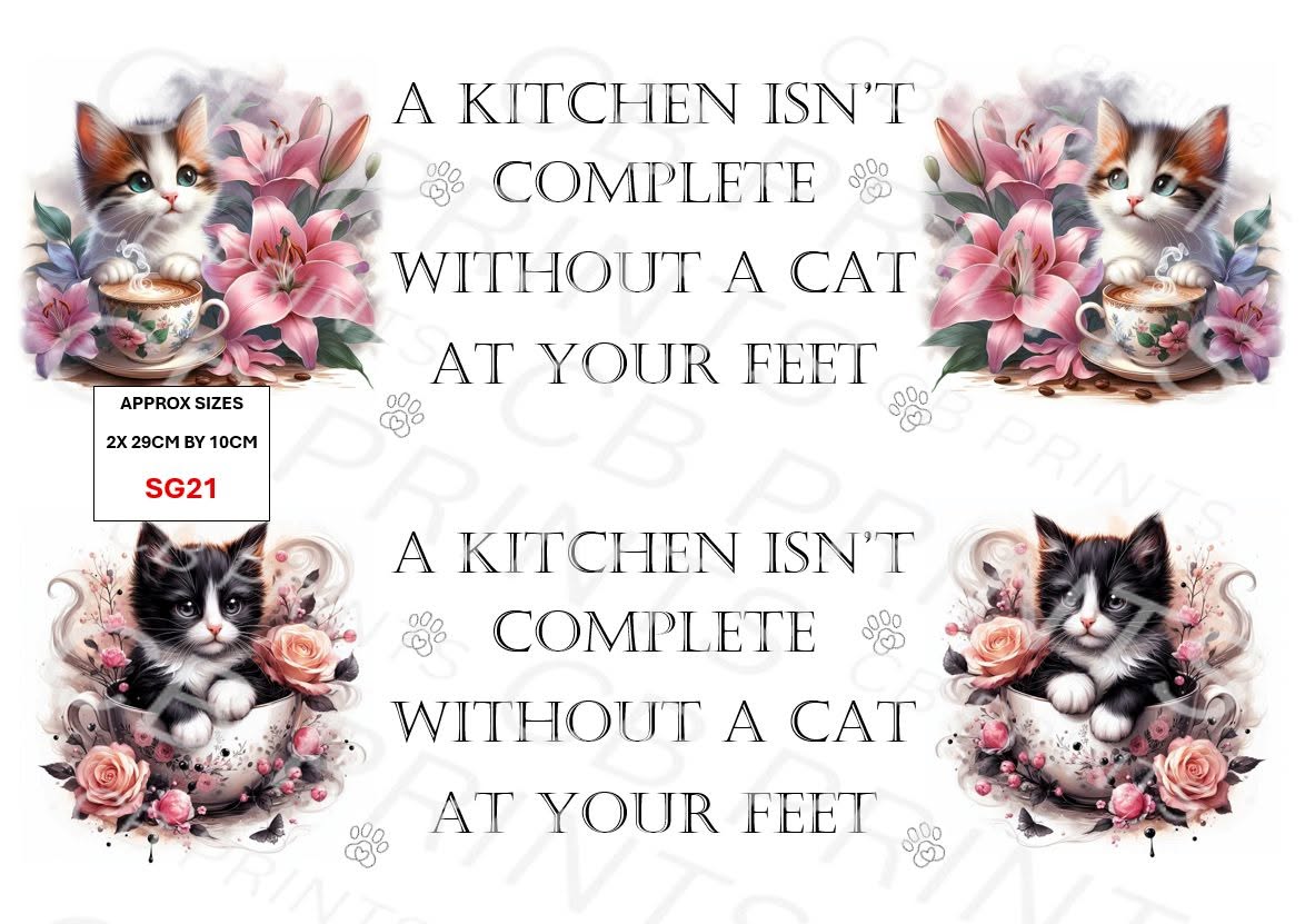 Cat Decoupage Paper SG21 – Mulberry Paper Print