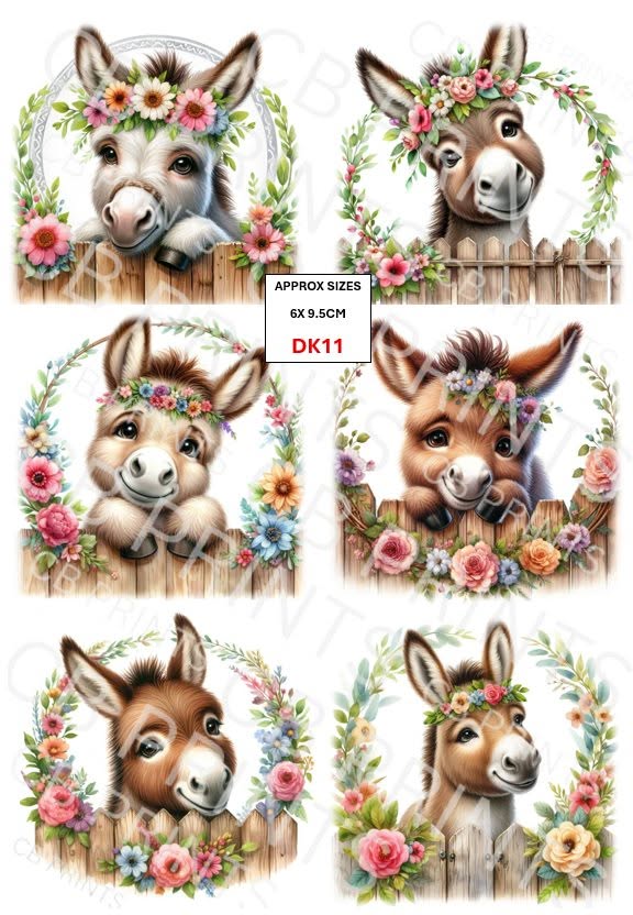 Donkey Decoupage Paper DK11 – Mulberry Paper Print