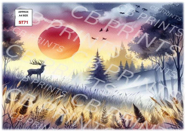 Stag Decoupage Print ST71 | Mulberry Paper