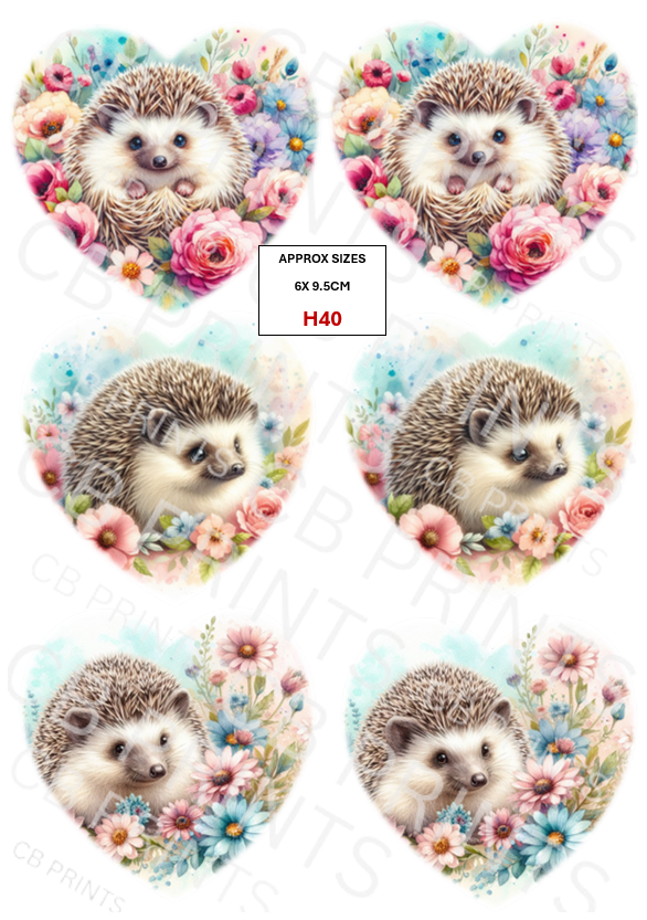 Hedgehog Decoupage Print H40 | Mulberry Paper