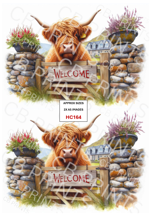 Highland Cow Decoupage Print HC164 | Mulberry Paper