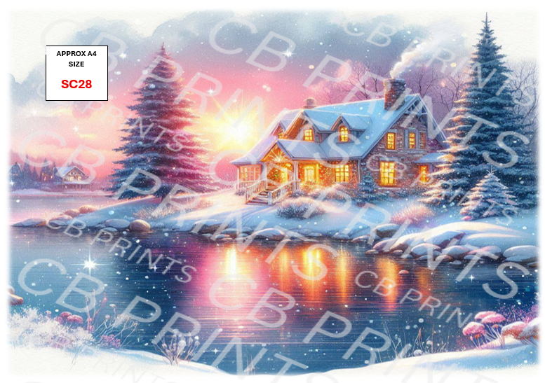 Scenic Winter Decoupage Print SC28 | Mulberry Paper