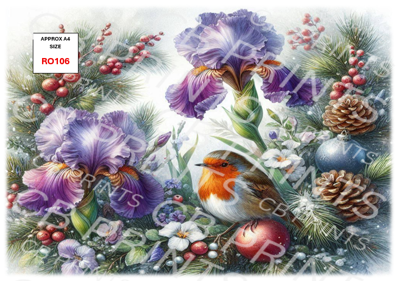 Robin Decoupage Print RO106 | Mulberry Paper