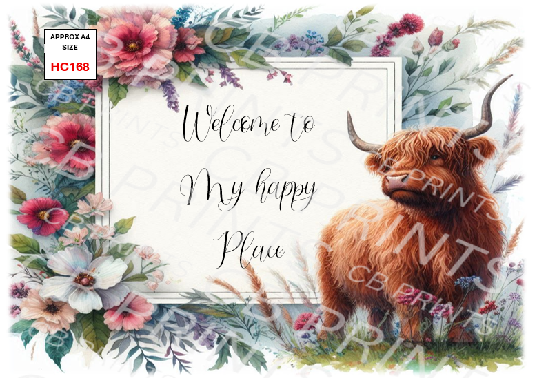 Highland Cow Decoupage Print HC168 | Mulberry Paper