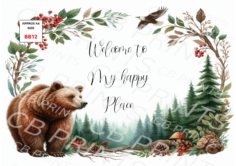 Brown Bear Decoupage Paper BB12 – Mulberry Paper Print