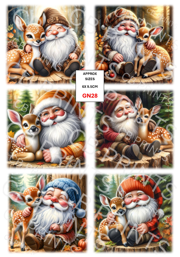 Gnome/Gonk Decoupage Paper Print GN28 – Mulberry Paper