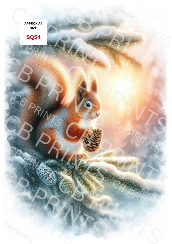 Squirrel Decoupage Print SQ54 | Mulberry Paper