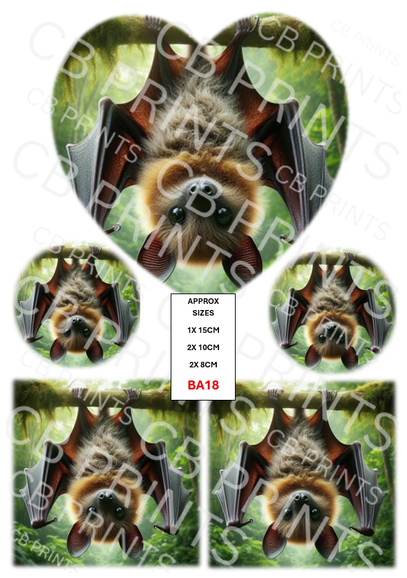 Bat Decoupage Print BA18 | Mulberry Paper