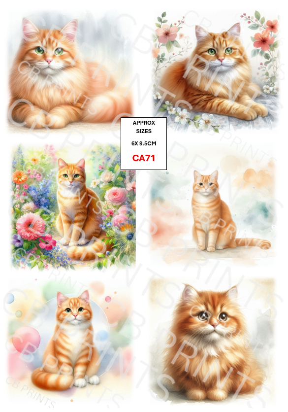 Cat Decoupage Paper CA71 – Mulberry Paper Print