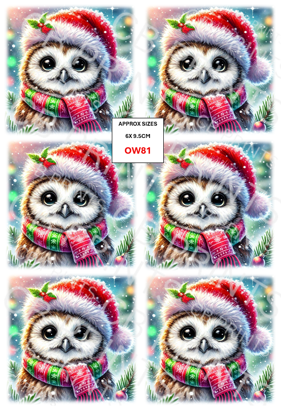 Christmas Owl Decoupage Paper Print OW81 – Mulberry Paper