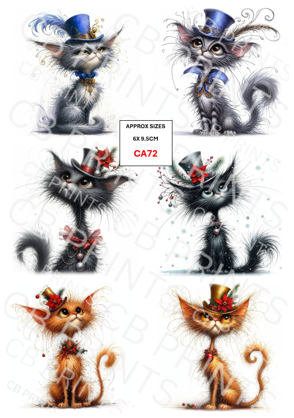 Funny Cat Decoupage Paper CA72 – Mulberry Paper Print