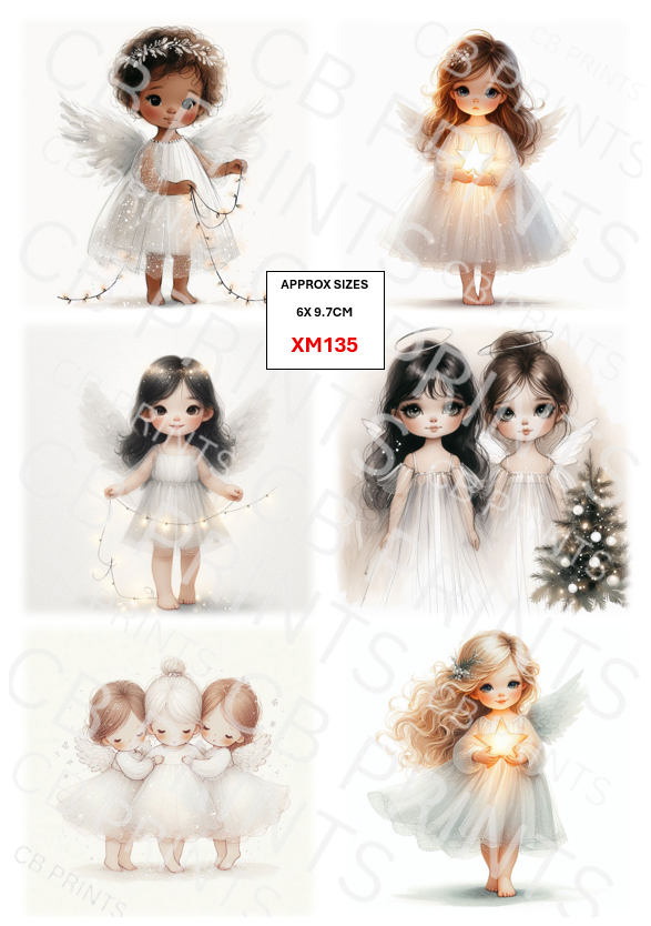 Christmas Angel Decoupage Paper Print XM135 – Mulberry Paper