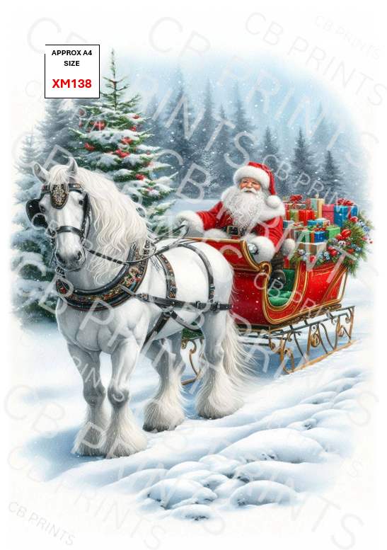Father Christmas Decoupage Paper Print XM138 – Mulberry Paper
