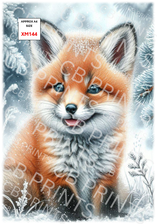 Christmas Fox Decoupage Print XM144 | Mulberry Paper