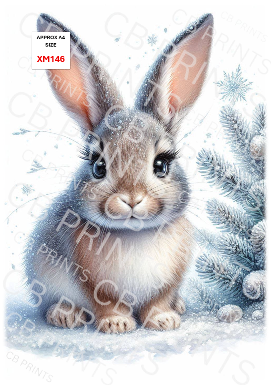 Rabbit Decoupage Print XM146 | Mulberry Paper