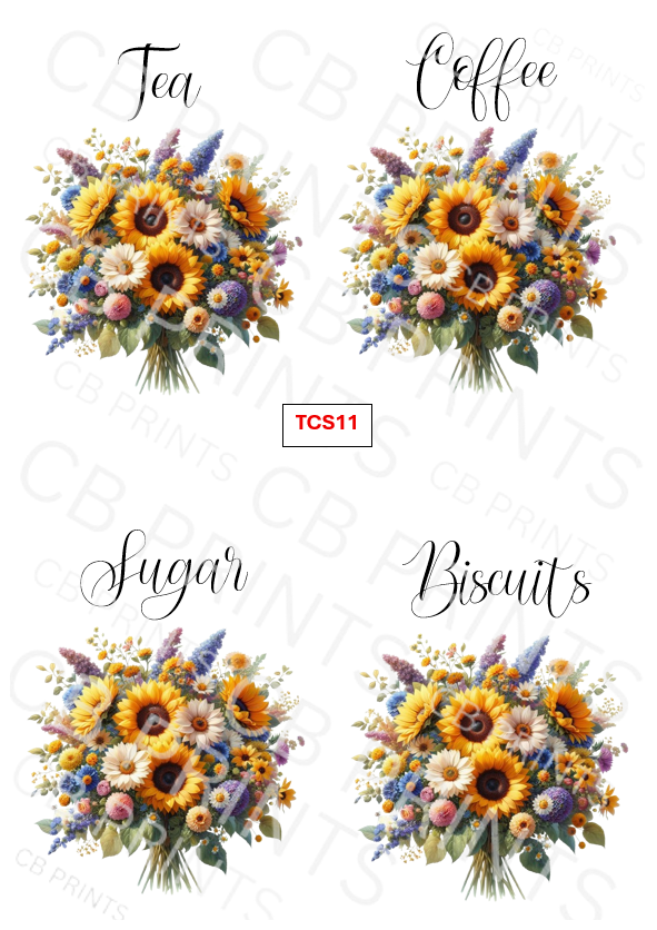 Flower Tea Coffee Sugar Decoupage Print TCS11 | Mulberry Paper