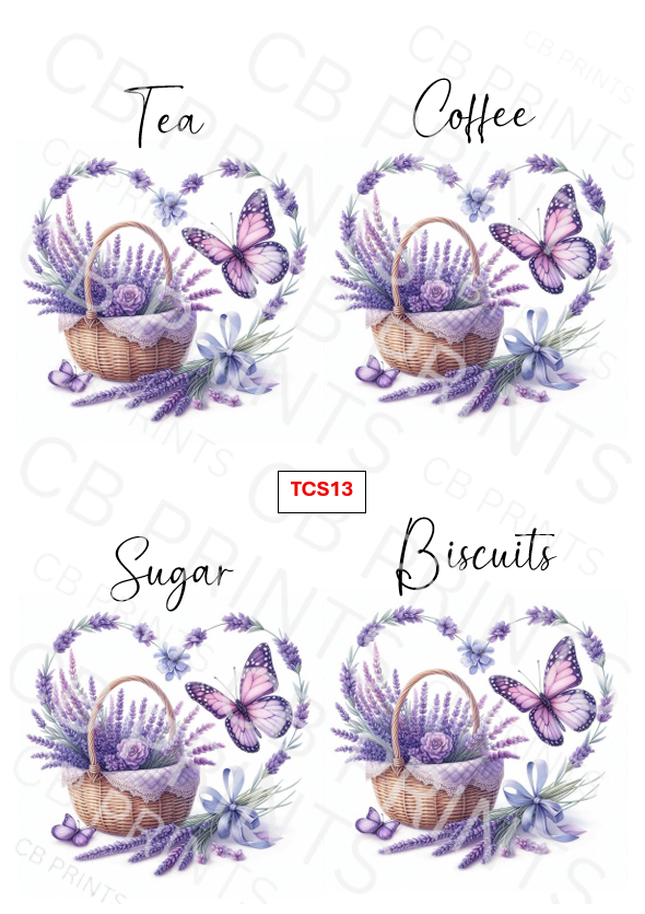 Butterfly Tea Coffee Sugar Decoupage Print TCS13 | Mulberry Paper