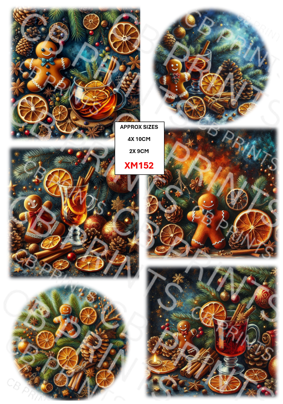 Gingerbread Christmas Decoupage Paper Print XM152 – Mulberry Paper