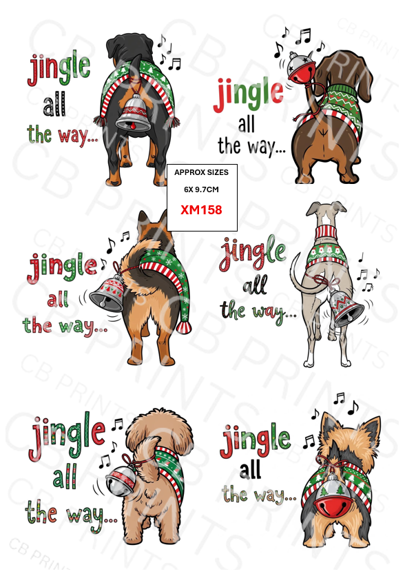 Funny Christmas dog Decoupage Paper Print XM158 – Mulberry Paper