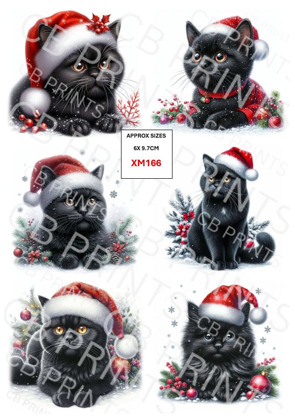 Christmas Cat Decoupage Paper XM166 – Mulberry Paper Print