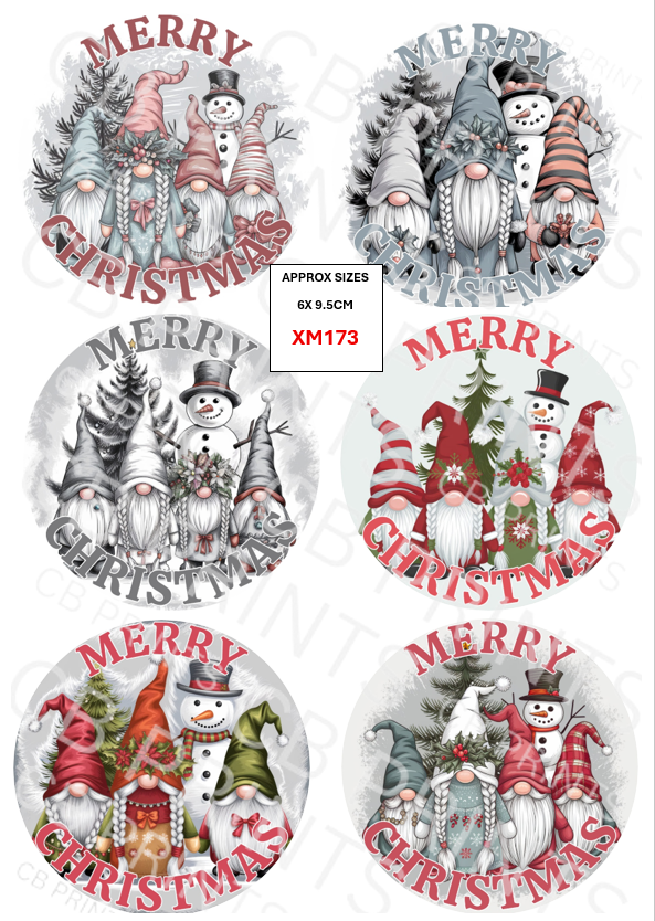Christmas gonk/gnome Decoupage Paper Print XM173 – Mulberry Paper