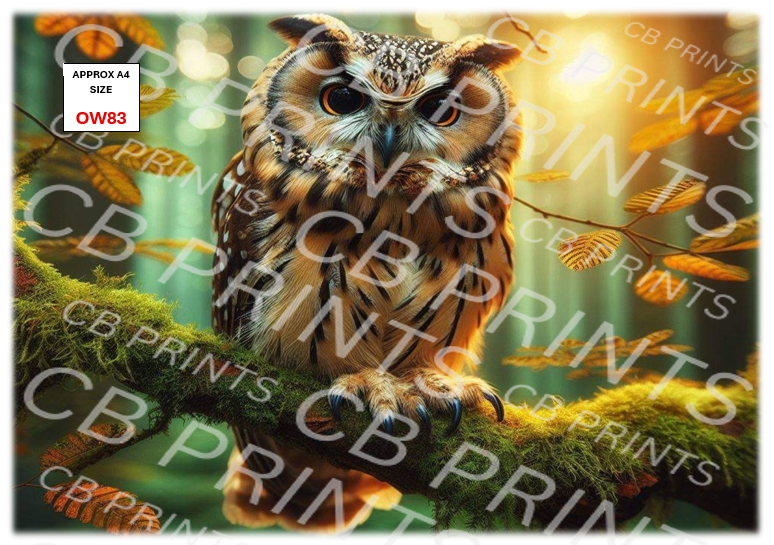 Owl Decoupage Paper Print OW83 – Mulberry Paper