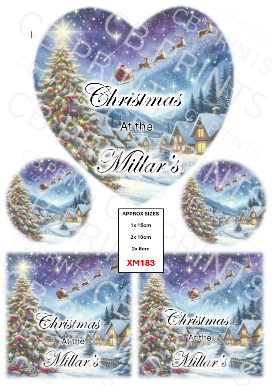 Personalised Christmas Decoupage Paper Print XM183 – Mulberry Paper