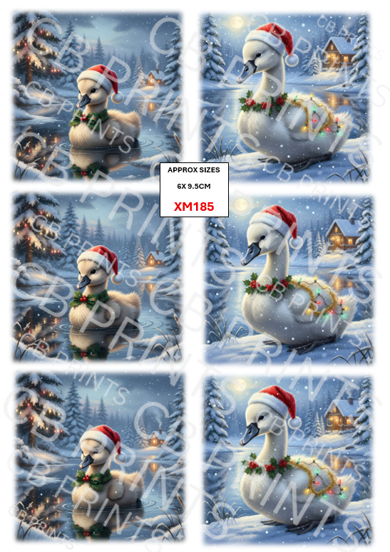 Christmas goose Decoupage Paper Print XM185 – Mulberry Paper