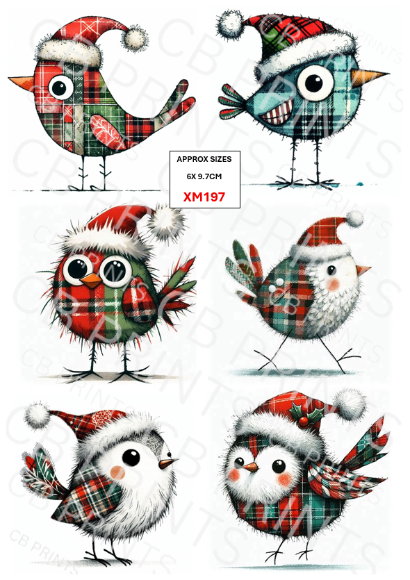 Christmas bird Decoupage Paper Print XM197 – Mulberry Paper