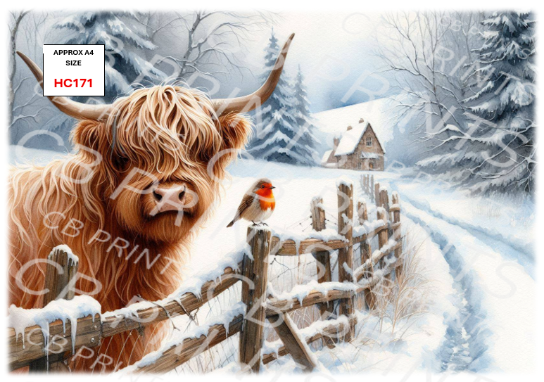Highland Cow Decoupage Print HC171 | Mulberry Paper