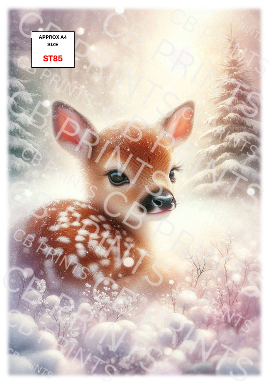 Deer Decoupage Print ST85 | Mulberry Paper