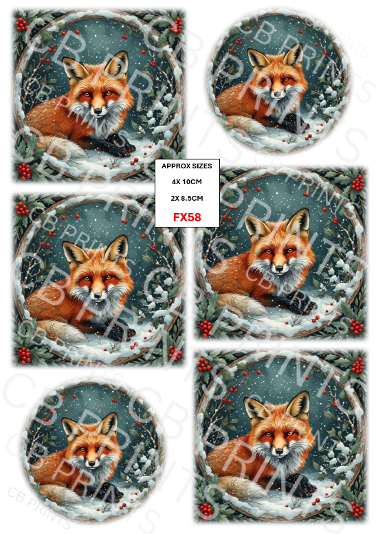 Fox Decoupage Print FX58 | Mulberry Paper