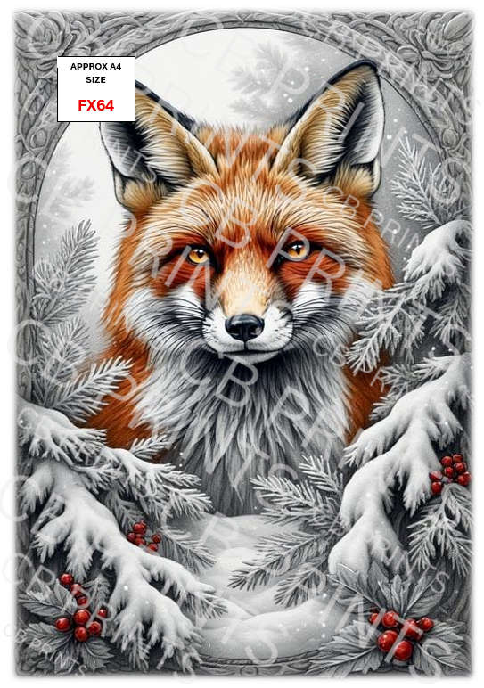Fox Decoupage Print FX64 | Mulberry Paper