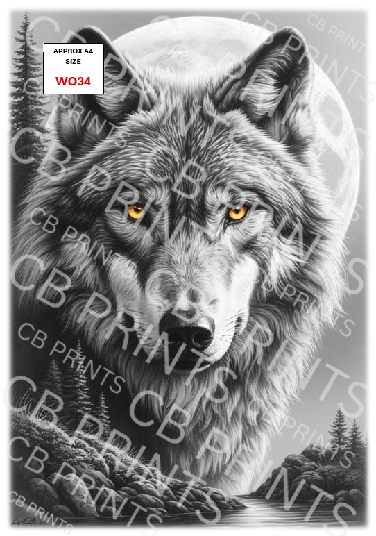 Wolf Decoupage Print WO34 | Mulberry Paper