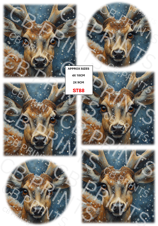 Stag Decoupage Print ST88 | Mulberry Paper