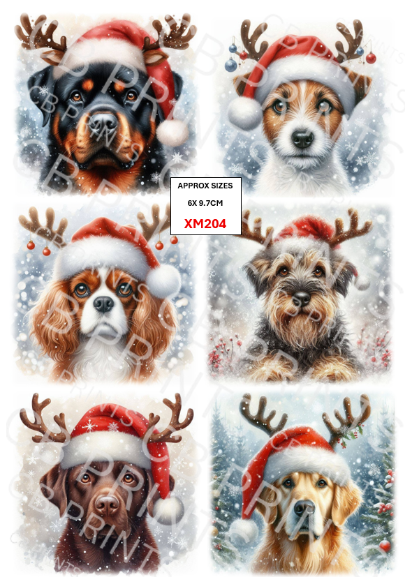 Christmas dog Decoupage Paper Print XM204 – Mulberry Paper
