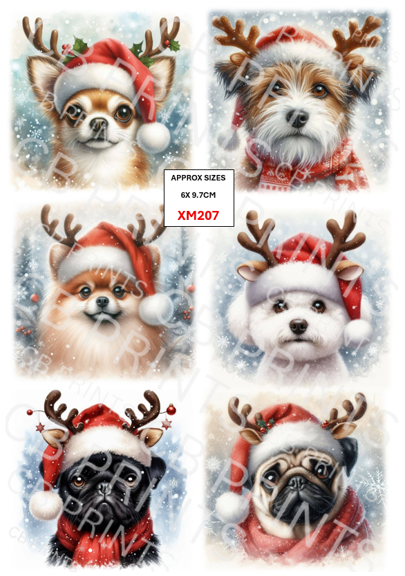 Christmas dog Decoupage Paper Print XM207 – Mulberry Paper