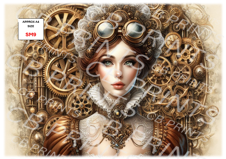 Steampunk Decoupage Paper Print SM9 – Mulberry Paper