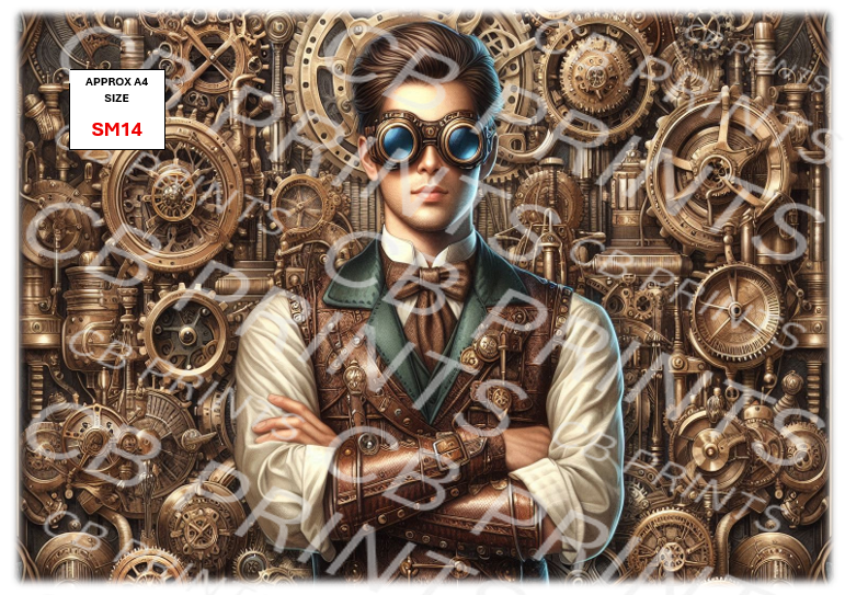 Steampunk Decoupage Paper Print SM14 – Mulberry Paper