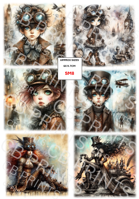 Steampunk Decoupage Paper Print SM8 – Mulberry Paper