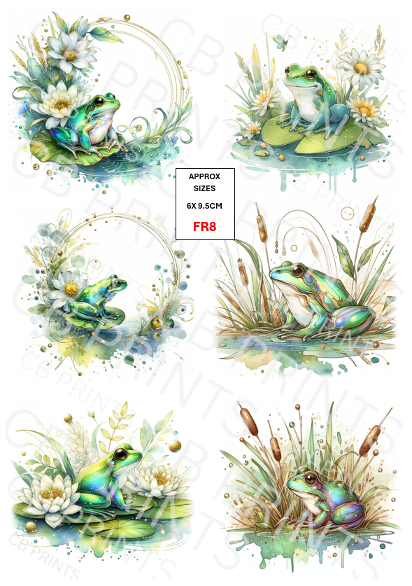 Frog Decoupage Paper FR8 – Mulberry Paper Print