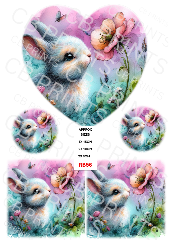 Rabbit Decoupage Print RB56 | Mulberry Paper